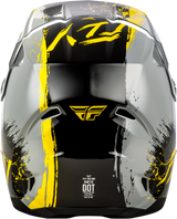 Fly Racing Youth Kinetic Drip Helmet Grey/Black/Yellow – Off-Road Motorcycle Helmet for Youth Riders