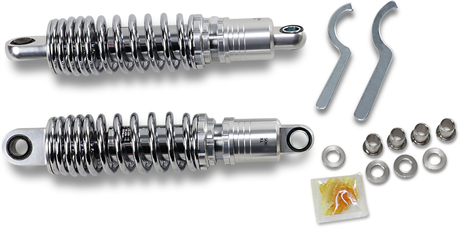 DRAG SPECIALTIES SHOCKS Premium Ride-Height Adjustable Shocks - 11.5 Inch - Chrome C16-166NUA for Harley Davidson Touring Models