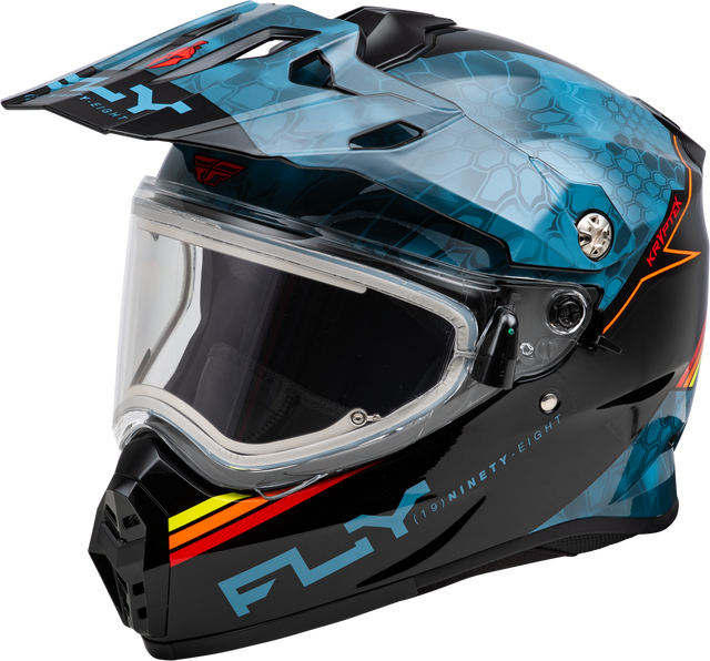 Fly Racing Trekker CW Conceal Helmet with Electric Shield - Slate, Black & Red, Extra Small for ATV, Motocross, Off-Road Vehicles