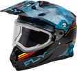 Fly Racing Trekker CW Conceal Motorcycle Helmet with Electronic Shield - Slate, Black & Red for Adventure and Off-Road Vehicles