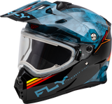 Fly Racing Trekker CW Conceal Motorcycle Helmet with Electronic Shield - Slate, Black & Red for Adventure and Off-Road Vehicles