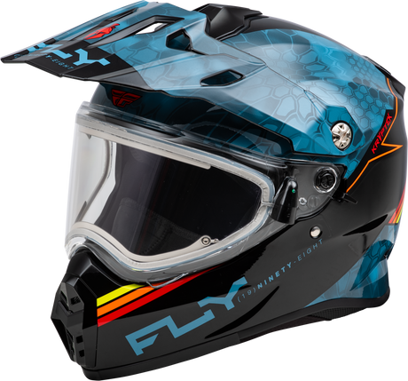 Fly Racing Trekker CW Conceal Helmet with Electric Shield - Slate, Black & Red, XL for Off-Road and Motocross Vehicles