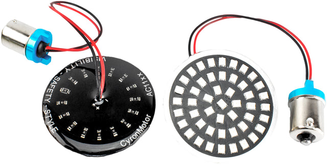 CYRON AC1156AR LED Turn Signal Inserts – 2-inch 1156 Red for Automotive Lighting with 120° Wide Viewing Angle