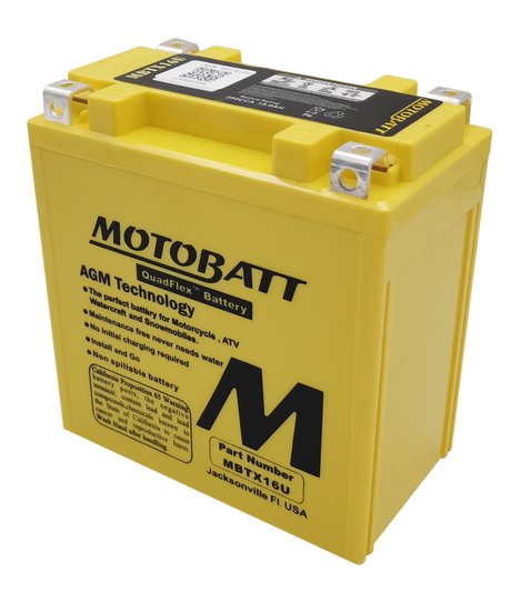 Motobatt MBTX16U Sealed AGM Battery – Universal Fit for Powersports Vehicles