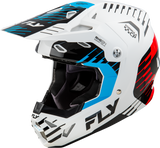 Fly Racing Formula Cp Slice Helmet White/Red/Cyan Medium for Off-Road and Motocross Vehicles