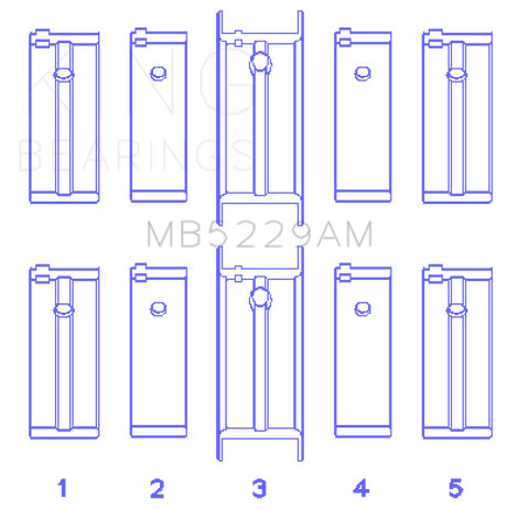 King Engine Bearings Nissan Datsun A12/(Size +0.25mm) Main Bearing Set
