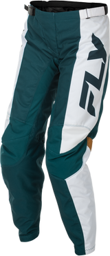 Fly Racing Women's F 16 Pants Teal/White/Gold Size 03/04 — Durable Motocross Riding Gear for Off-Road and Trail Vehicles