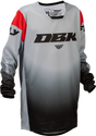 Fly Racing Youth Kinetic DBK Jersey Grey/Black/Red - Fits Youth ATV and Motorcycle Vehicles
