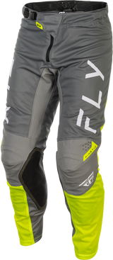 Fly Racing Kinetic Mesh Center Offroad Pants for US 36 Vehicles with BOA Fit System, Grey/White/Hi-Vis
