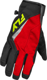 Fly Racing Title Long Gloves Red/Black/Hi Vis - Weatherproof Motorcycle Gloves with 3M Thinsulate Insulation for Motorcycle and ATV Riders
