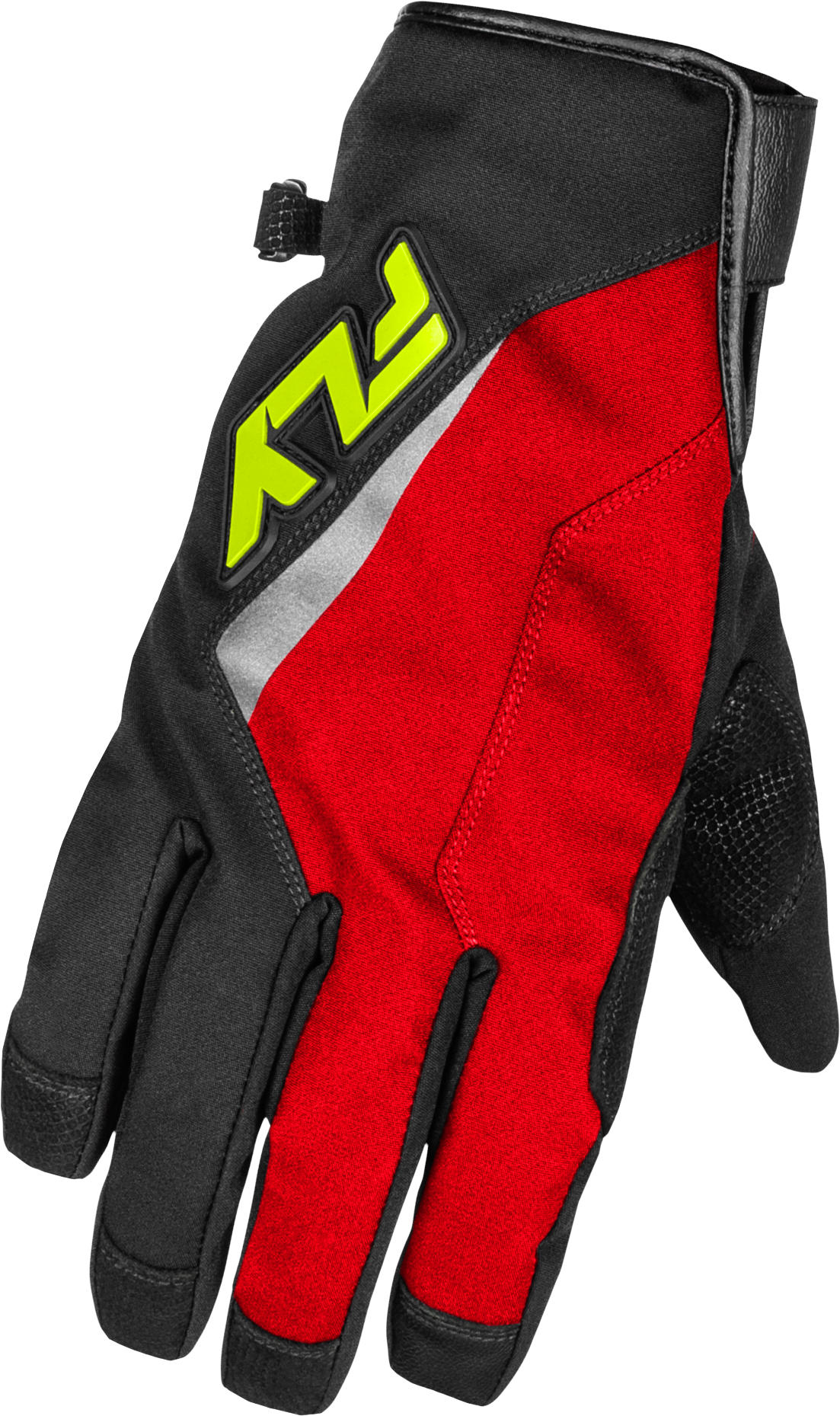 Fly Racing Title Long Gloves Red/Black/Hi Vis 3X – Weatherproof Motorcycle Riding Gloves with Heat Settings for ATV, Dirt Bike, and Motorcycle Riders