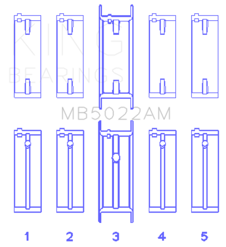 King Engine Bearings Hyundai G4Ed/G4Ae/G4Fk (Size +0.50mm) Main Bearing Set