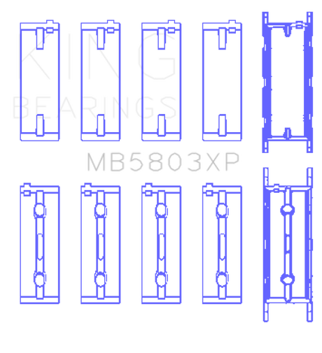 King Engine Bearings BMW S65B40A Crankshaft Tri-Metal Race Main Bearings Set of 5