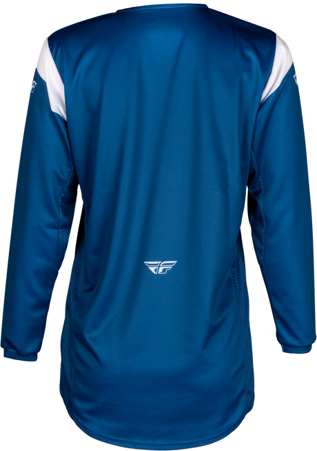 Fly Racing Youth Kinetic Stoke Jersey Navy/White YXL - Motorcycle and ATV Riding Apparel for Youth