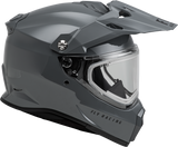 Fly Racing Trekker CW Solid Helmet with Electric Shield in Grey – XL Size for ATV, Dirt Bike, and Off-Road Vehicles