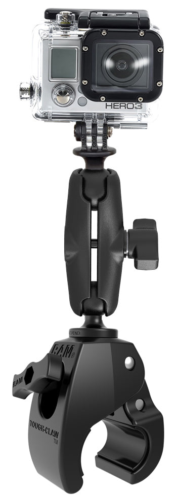 RAM Unpkd Ram Tough Claw with GoPro Base - Universal Vehicle Mount for Action Cameras