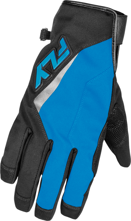 Fly Racing Title Long Gloves Blue/Black/Light Blue - Men’s Motorcycle Gloves with Waterproof and Heated Features