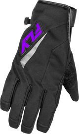 Fly Racing Title Long Gloves Black/Purple XS with Weatherproof Technology and Heated Features