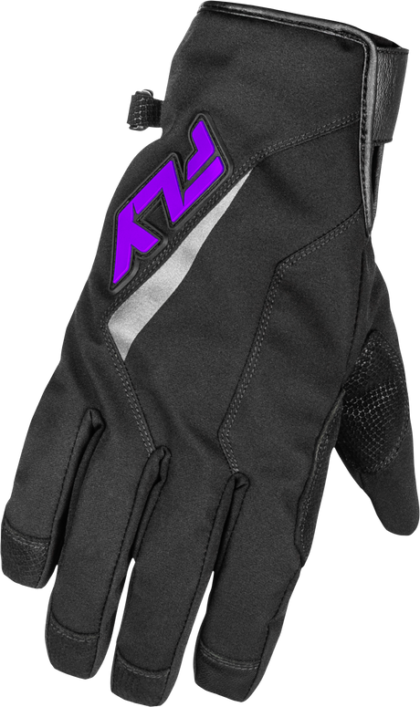 Fly Racing Title Long Gloves Black/Purple 2X for ATV, Snowmobile, and Motorcycle