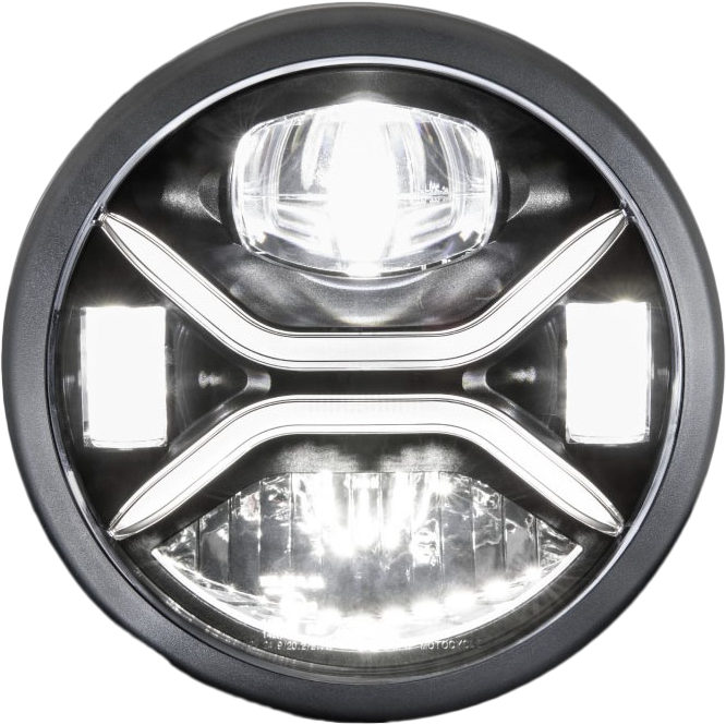 KOSO 7-Inch Zenith LED Headlight with H4 Plug for Harley Davidson FLHR Road King & Dyna Switchback