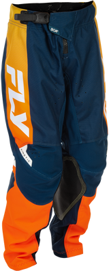Fly Racing Youth Kinetic Pants Navy/Orange Size 22 – Durable and Comfortable Motorcycle Pants with Mesh Liner and Adjustable Fit