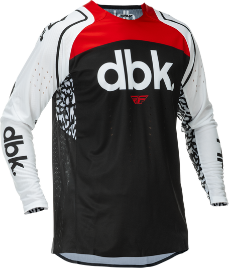 Fly Racing Evolution DST DBK Jersey Black/White/Red – Youth Fit for BMX and Cycling