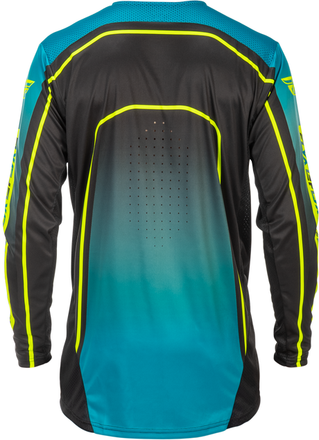 Fly Racing Youth Rayce Bicycle Jersey Teal/Black/Lime YXL - Long Sleeve Performance Cycling Top for Youth Bikes