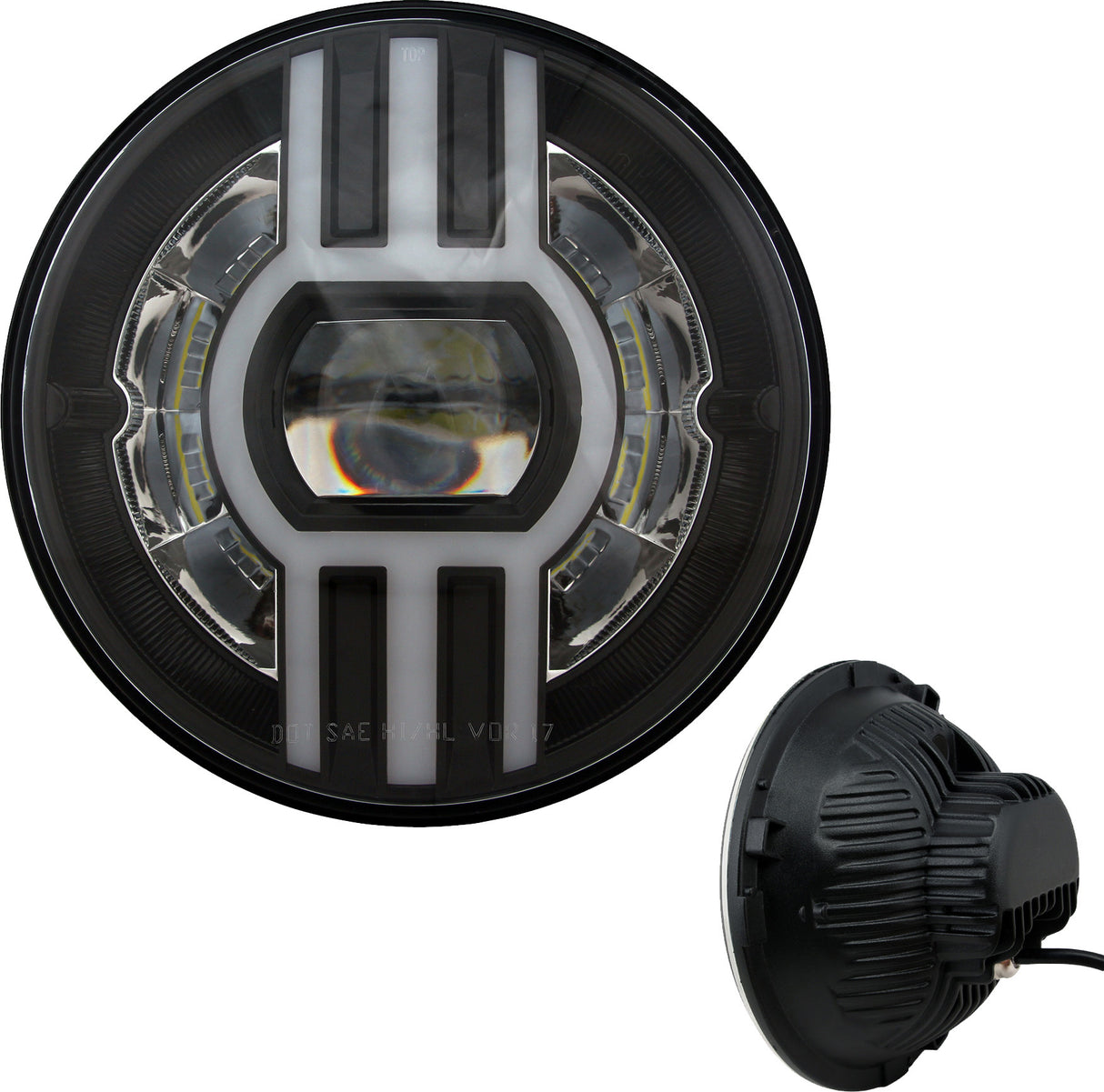 CYRON Headlight 7" Beast 2 with Daytime Running Light — Fits Harley, Honda, Yamaha, and more
