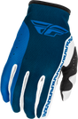 FLY RACING Lite Gloves Blue/White Large - Lightweight Race Gloves with Touch Screen Compatibility