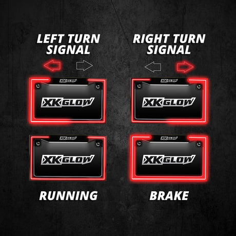 XK GLOW XK034018-W License Plate Frame Light with Turn Signal for Select Vehicles