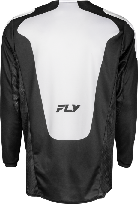 Fly Racing Kinetic Sym Jersey Black/White for Motocross and Off-Road Vehicles