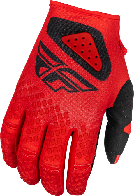 Fly Racing Youth Kinetic Center MX Gloves Red/Black – Offroad Motorcycle Gloves for Youth Medium Fit