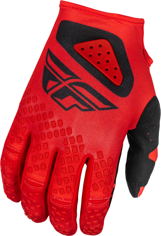 Fly Racing Kinetic Center Gloves Red/Black - Lightweight Race Gloves for Motocross and Off-Road Vehicles