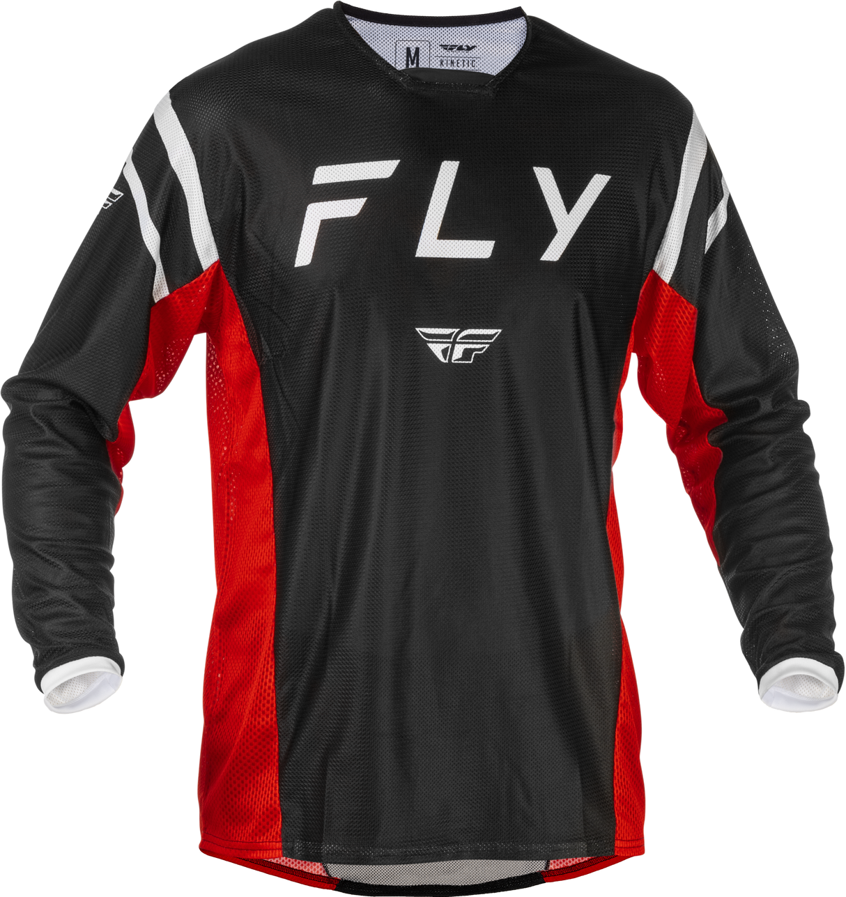 Fly Racing Kinetic Mesh Center Jersey Black/White/Red Large for Motocross and Off-Road Vehicles