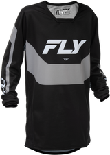 Fly Racing Youth Kinetic Jersey Black/Grey - Perfect for Motocross and Off-Road Vehicles