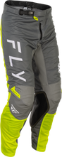 Fly Racing Kinetic Mesh Center Pants for Offroad Vehicles – Size US 34, Grey/White/Hi-Vis