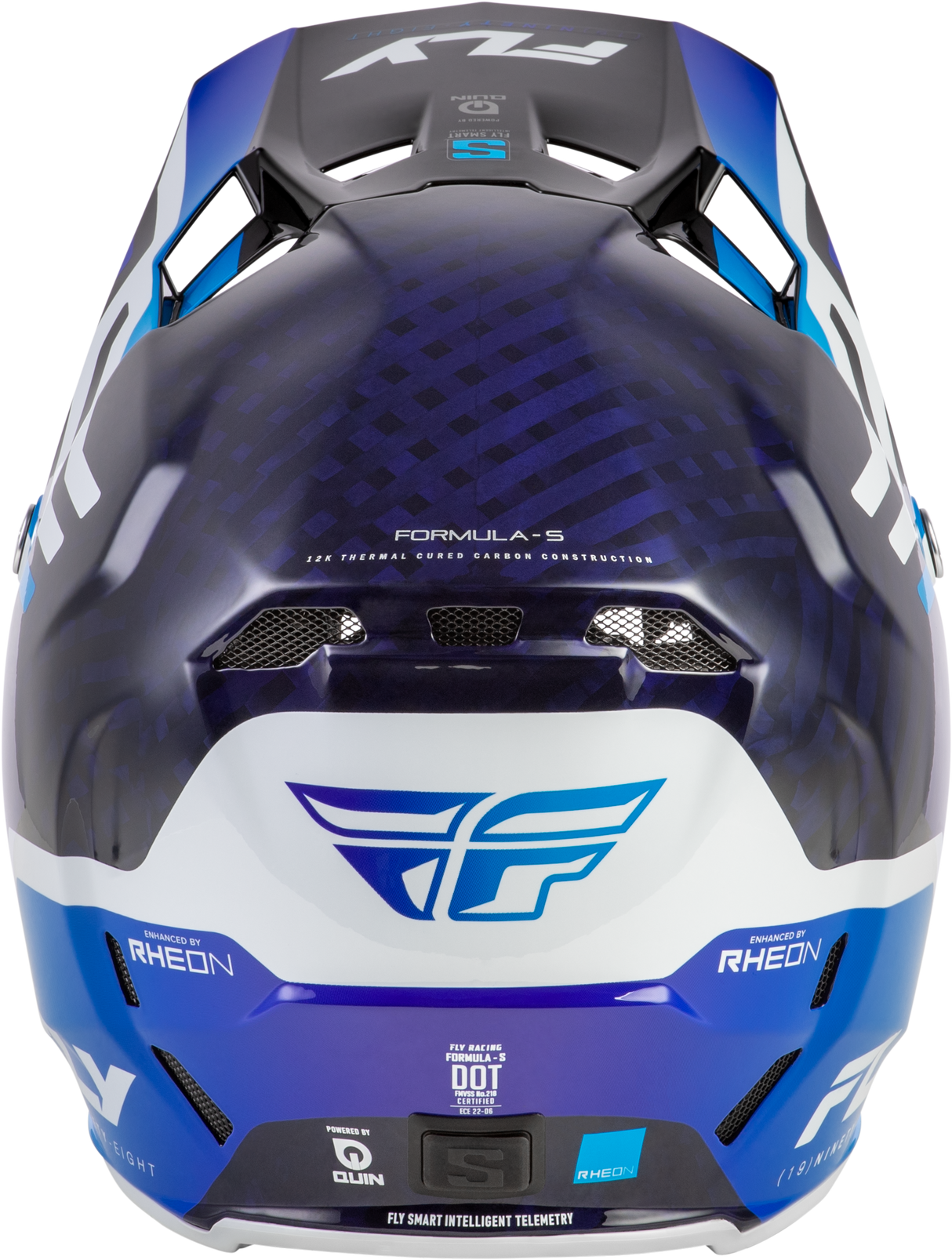 Fly Racing Formula S Carbon Byte Helmet for Motorcycle, Blue Carbon/White - Size Medium/Large