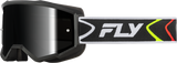 Fly Racing Youth Zone Goggle Black/White with Black Mirror and Smoke Lens – ATV, Dirt Bike, Motocross