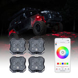 Diode Dynamics Stage Series SXS Rock Light Installer Kit - RGBW M8 w/Controller (4-pack)