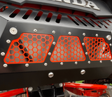 Honda Talon Exhaust Cover by AJK Offroad in Black Close Up Left Side Front View