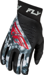 Fly Racing Pro Lite Kryptek Gloves Black/Red/Grey – Lightweight Race Gloves for Motorcycle & ATV