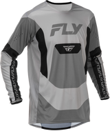 FLY RACING Lite Jersey Grey/Black Small - MX Motorcycle Riding Jersey for Off-Road & Motocross