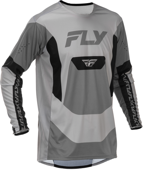 FLY RACING Lite Jersey Grey/Black Small - MX Motorcycle Riding Jersey for Off-Road & Motocross
