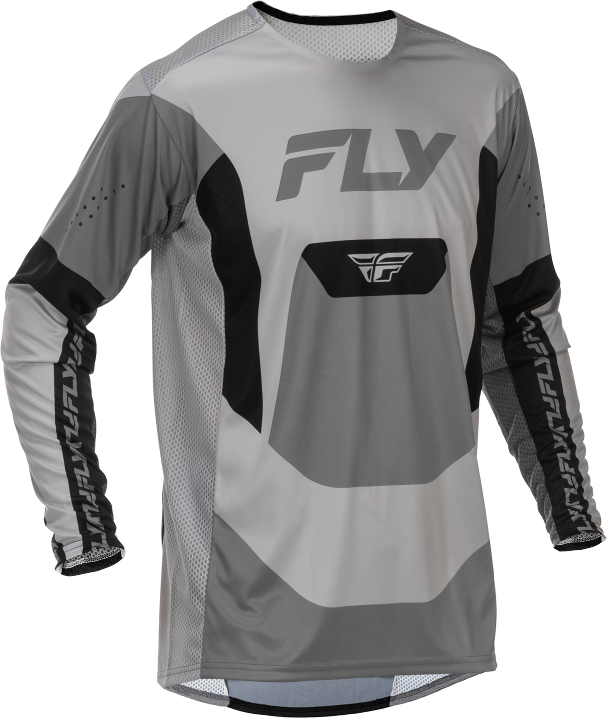 Fly Racing Lite Jersey Grey/Black Medium - Lightweight Motorcycle Riding Jersey with Advanced Ventilation for Sport Bikes and Off-Road Vehicles