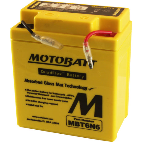 MOTOBATT MBT6N6 Quadflex AGM Sealed Battery for Motorcycles, ATVs, and Powersports Vehicles