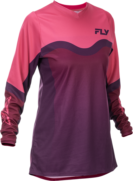 Fly Racing Women's F 16 Jersey Pink/Mauve - Lightweight Performance Motorcycle Jersey for Cruiser and Sport Bikes