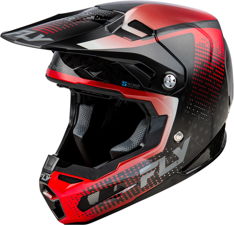 Fly Racing Formula S Carbon Protocol Helmet for Motorcycle Riders - Black Carbon/Red, Large - Enhanced Safety and Connectivity