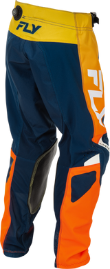 Fly Racing Youth Kinetic Pants Navy/Orange Size 26 - Durable Motorcycle Riding Gear for Kids