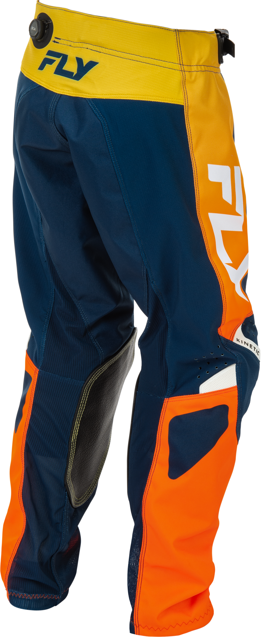 Fly Racing Youth Kinetic Pants Navy/Orange Size 20 - Durable Motorcycle Riding Gear for Kids