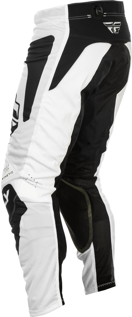Fly Racing Kinetic Mesh Sym Pants White/Black Size 36 – Motorcycle Riding Gear with BOA® Fit System and Ventilation for Off-Road and Motocross Vehicles
